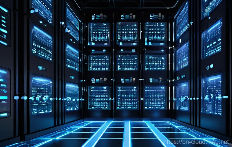 클라우드에서 컨테이너 활용 방법  Kubernetes - **Prompt:** A vibrant, futuristic landscape where numerous stylized, glowing "container" boxes, each...