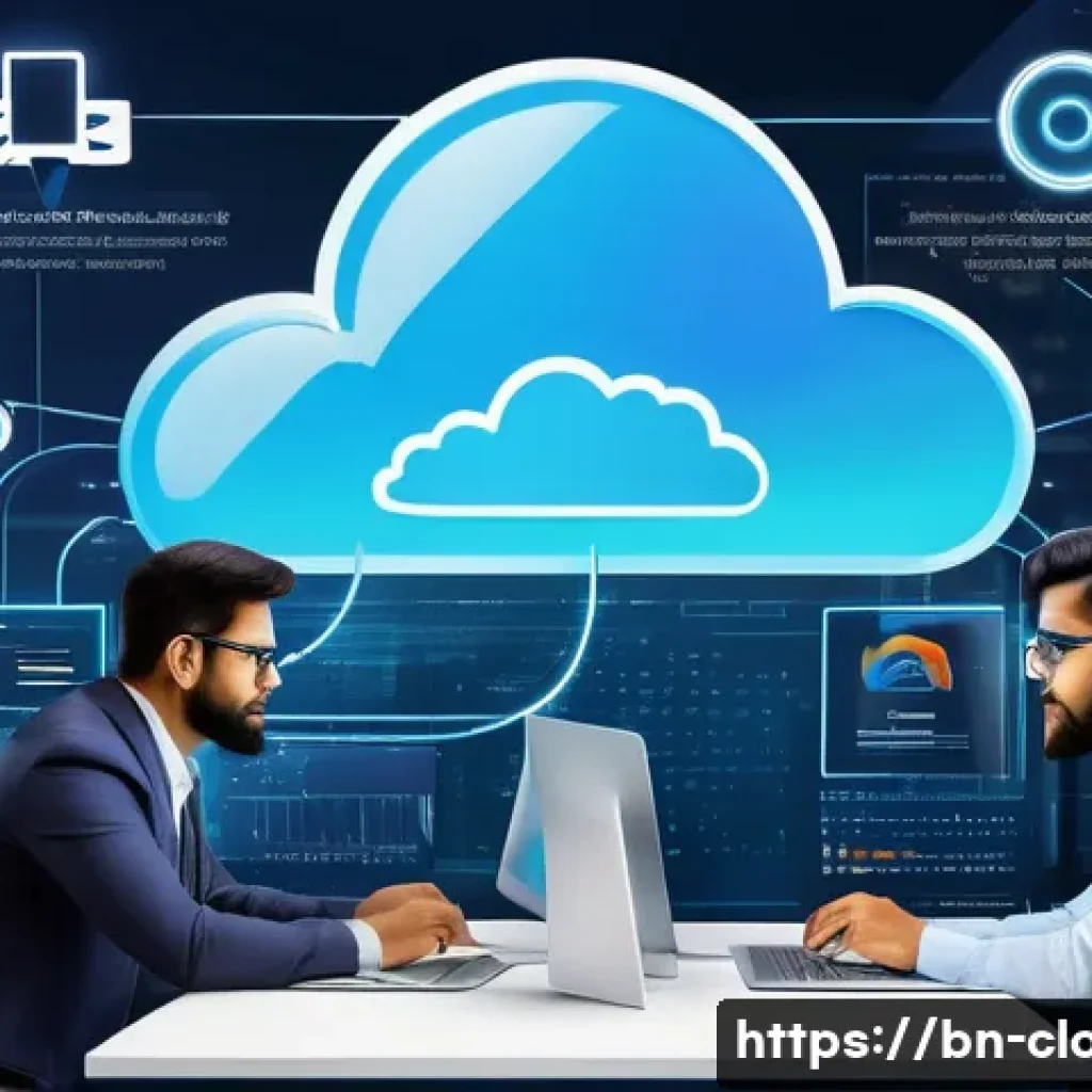 클라우드 기반 웹 애플리케이션 배포 사례 - A detailed digital illustration of a diverse group of Bengali IT professionals collaborating in a mo...