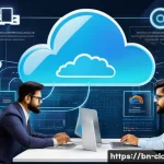 클라우드 기반 웹 애플리케이션 배포 사례 - A detailed digital illustration of a diverse group of Bengali IT professionals collaborating in a mo...