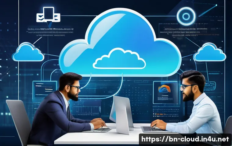 클라우드 기반 웹 애플리케이션 배포 사례 - A detailed digital illustration of a diverse group of Bengali IT professionals collaborating in a mo...