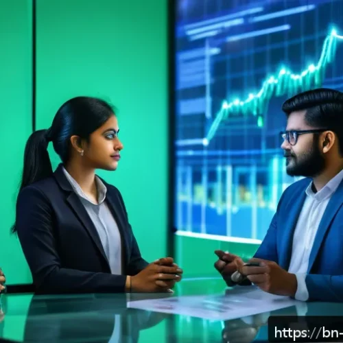 클라우드 컴퓨팅과 블록체인 기술 융합 사례 - A futuristic business office setting in Bangladesh, featuring diverse professionals collaborating ar...