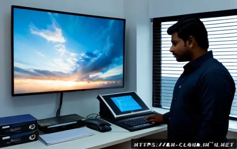 클라우드 컴퓨팅과 하이브리드 클라우드 비교 - Photorealistic modern Bengali business office in Dhaka, a confident South Asian IT professional comp...